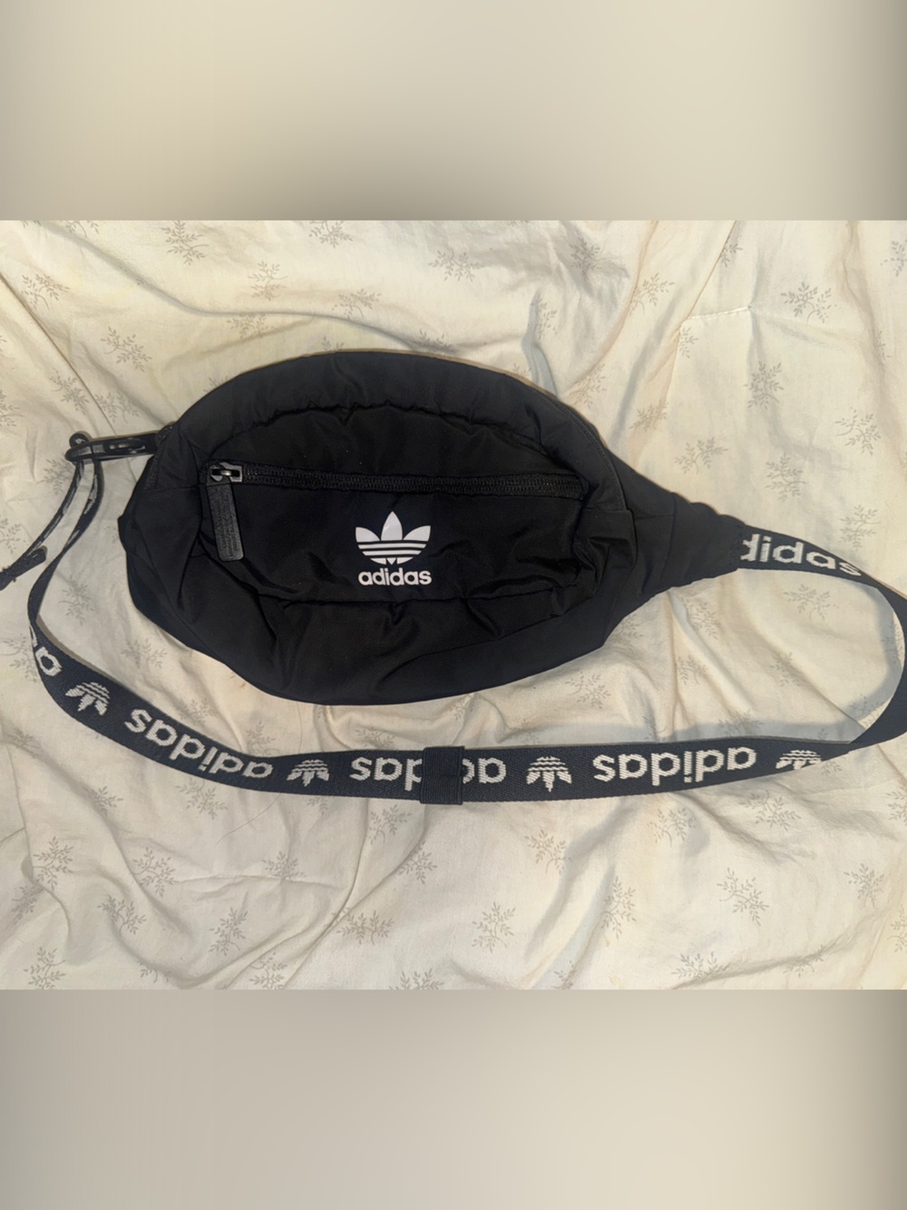Adidas Black Trefoil Waist Sling with Logo Strap